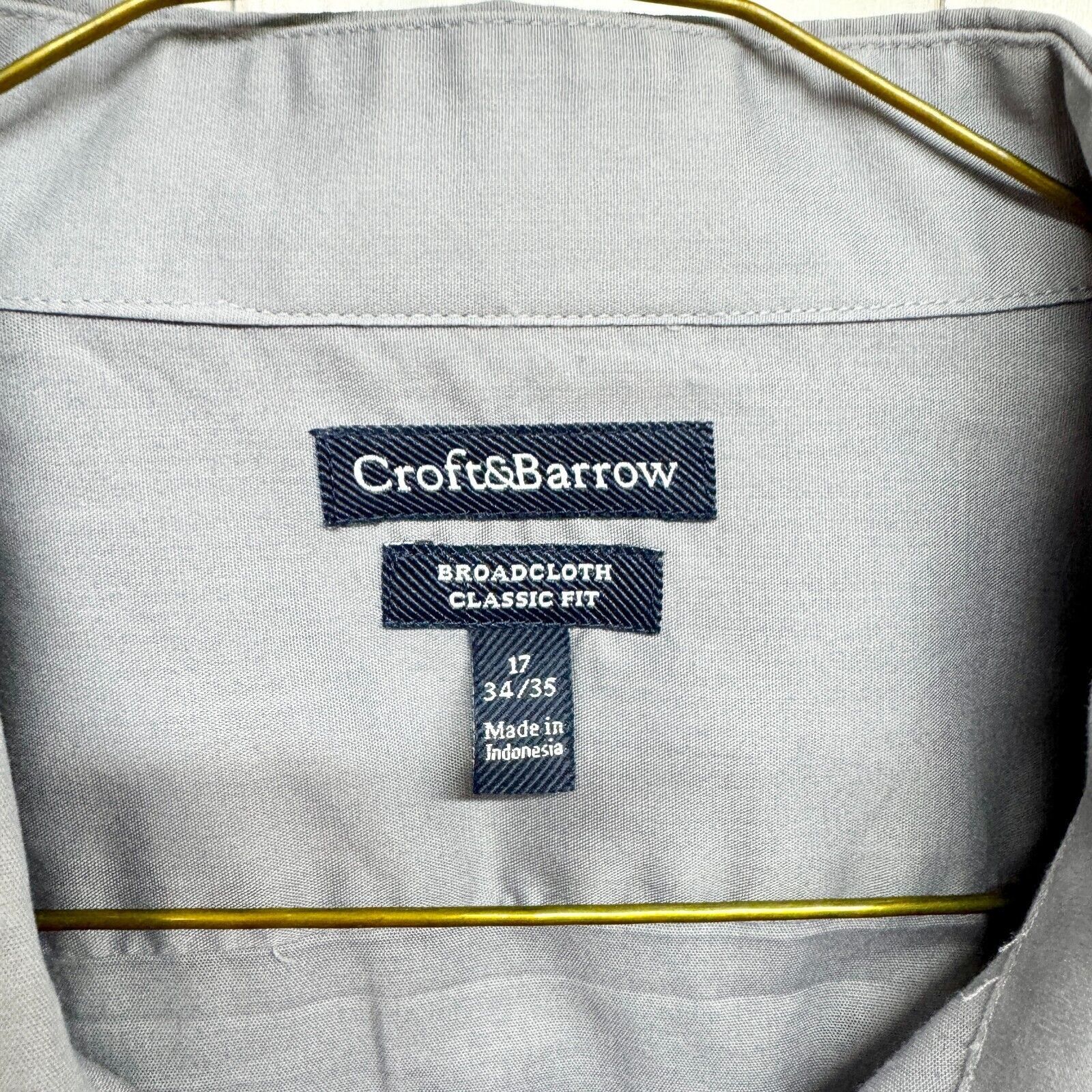 Croft & Barrow CROFT & BARROW Men’s 17 34/35 Blue Button-Down Shirt Size US L / EU 52-54 / 3 - 2 Thumbnail