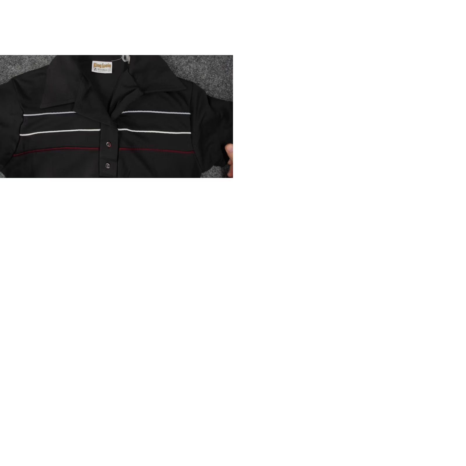 Vintage VINTAGE King Louie Polo Shirt Womens Medium Black Realty Bowling Sleeve Short Collared Pattern Striped 70s Size M / US 6-8 / IT 42-44 - 9 Thumbnail