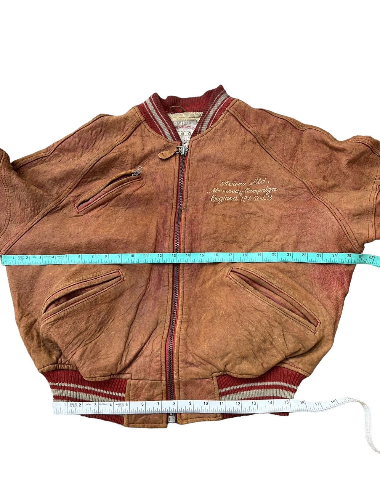 Avirex Vintage 80s 90s Avirex Trashed Leather Flight Bomber Jacket Size US L / EU 52-54 / 3 - 10 Thumbnail