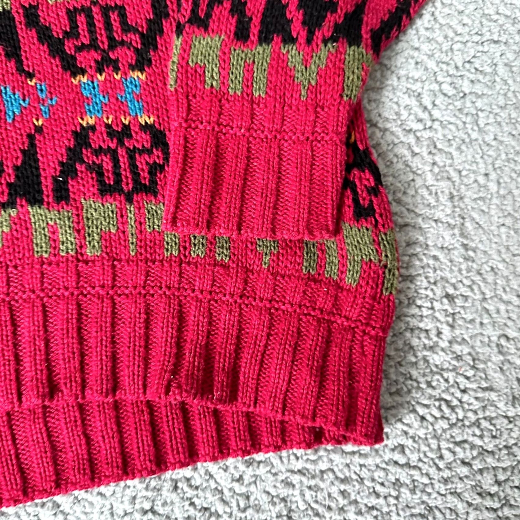 Vintage VINTAGE Lake Harmony Sweater Mens L Red Aztec 80s Crew Neck Knit Pullover Rowing Club Varsity Style Womens? Size US L / EU 52-54 / 3 - 5 Thumbnail