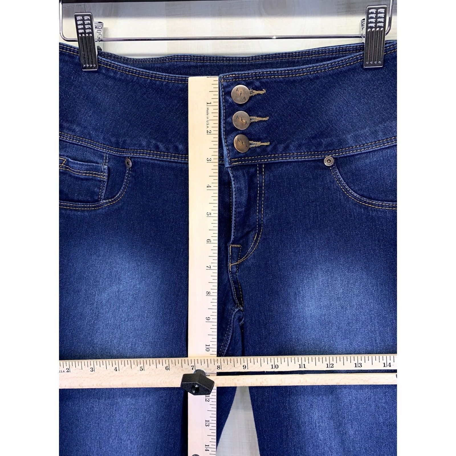Vintage Ava & Alex High Rise Dark Wash Stretch Skinny Jeans Women’s SZ 8-4925 Size 30" / US 8 / IT 44 - 3 Thumbnail