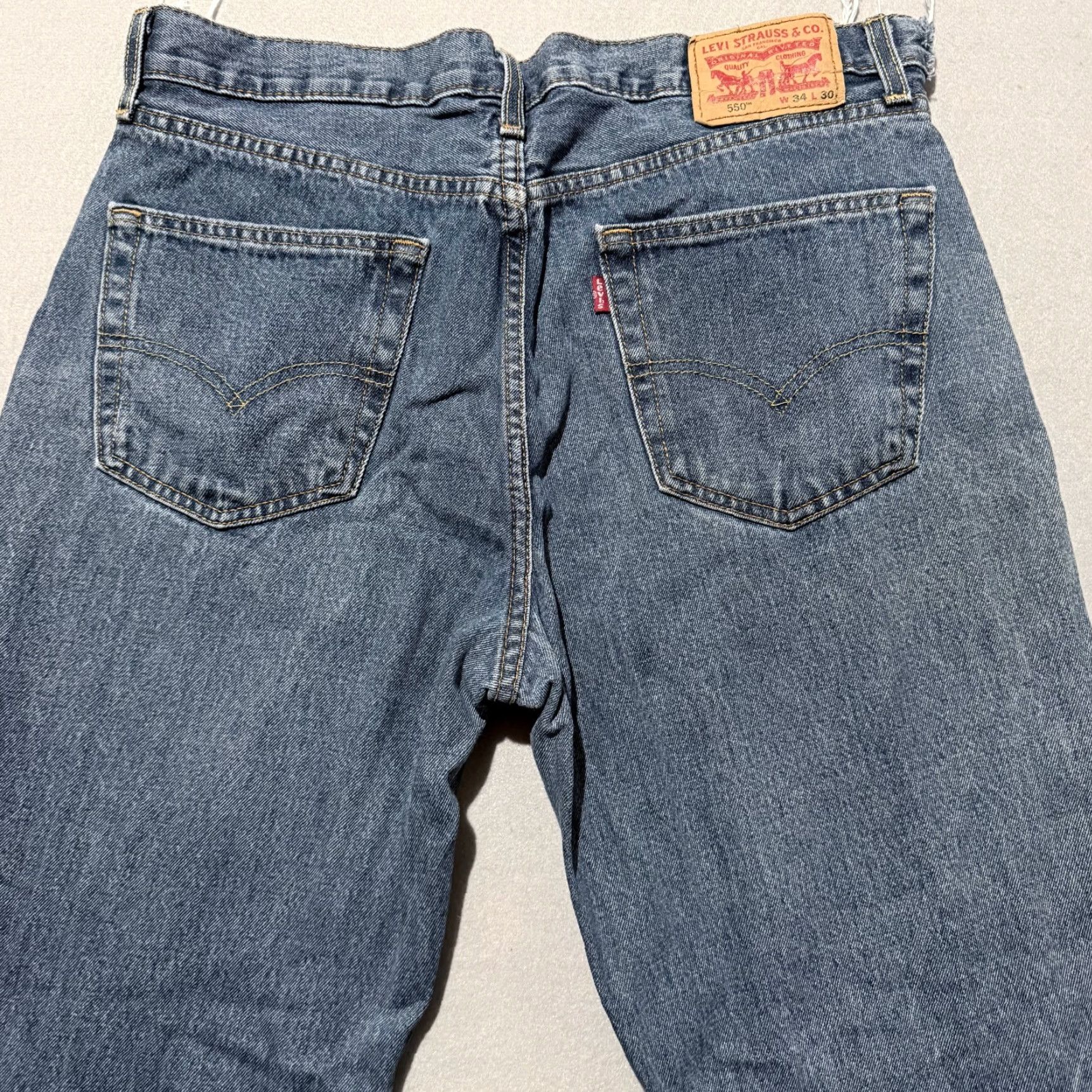 Levi's Levi's Jeans Men Blue Denim Mid Rise Straight Zip Fly - 34x30 550 Size US 34 / EU 50 - 4 Thumbnail