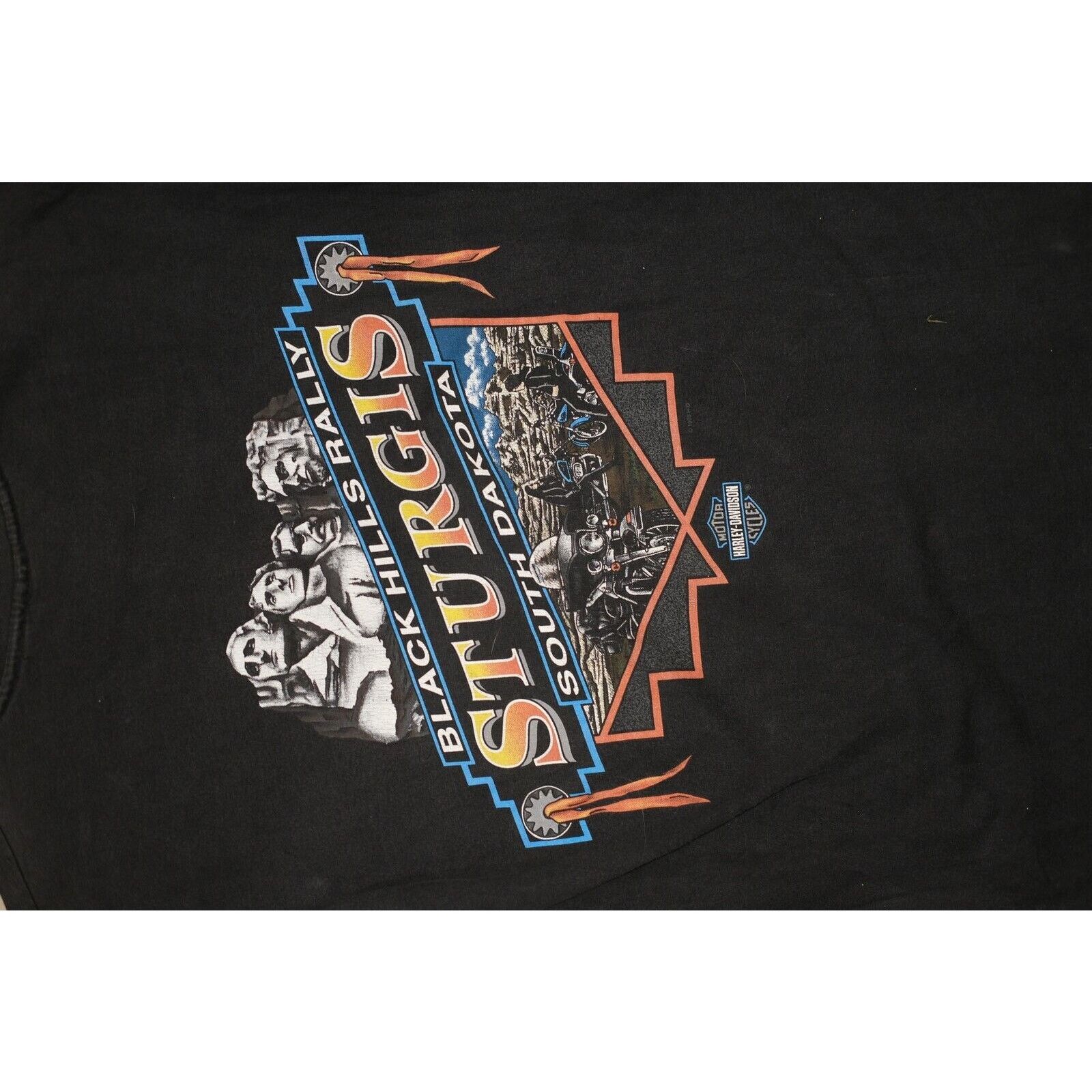 Harley Davidson Vintage 90s Harley Davidson Rushmore Sturgis Shirt XL Black Size US M / EU 48-50 / 2 - 10 Thumbnail