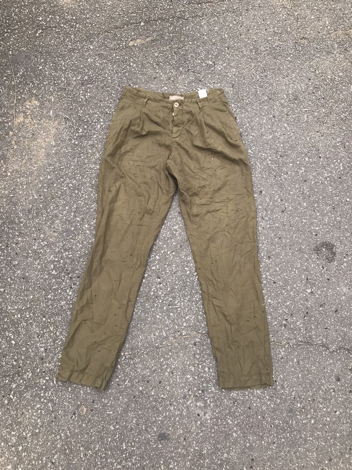 image of Zara Man Casual Turkey Drill Pants in Green, Men's (Size 30)