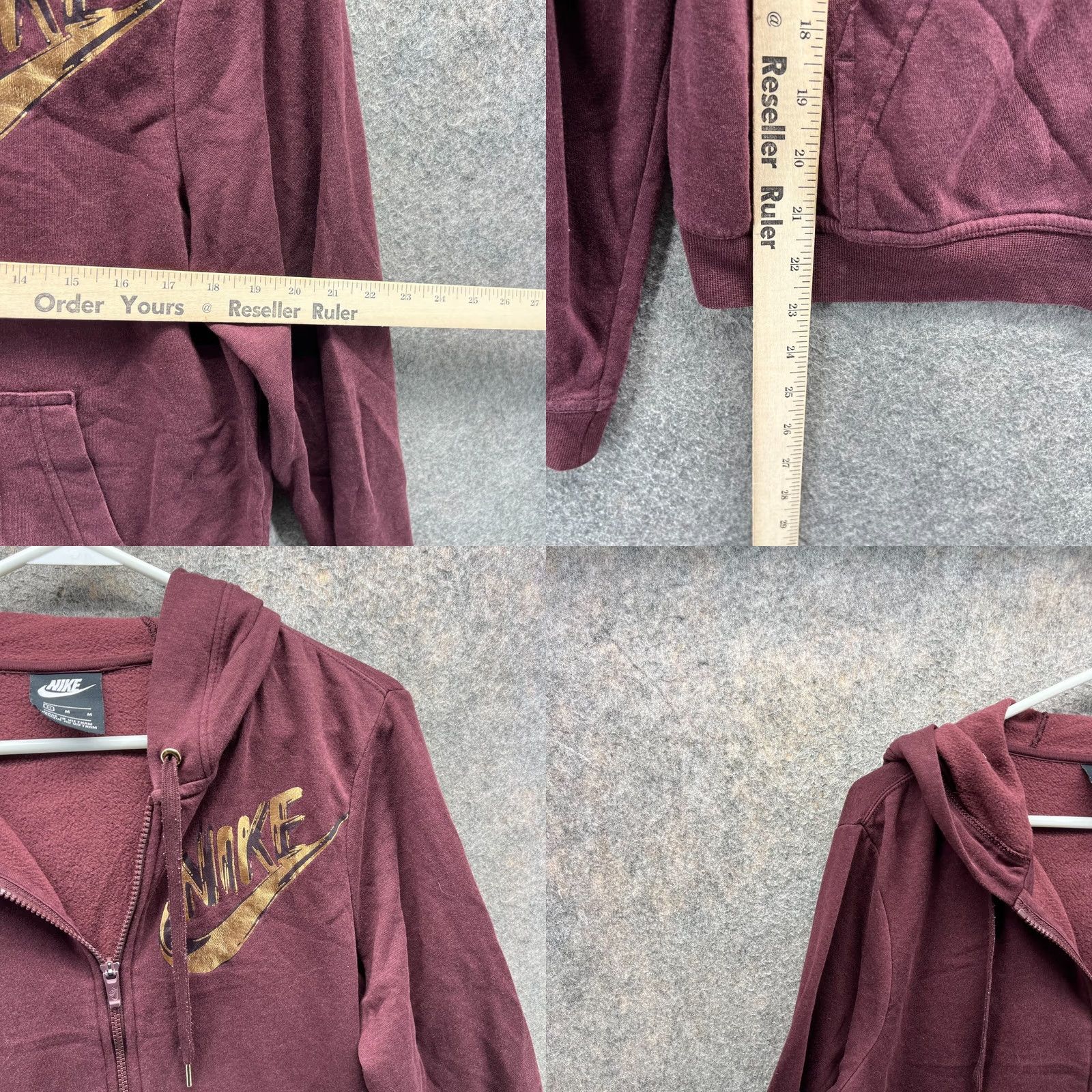 Nike Nike Hoodie Women M Burgundy Rally Full Zip Fleece Swoosh Jacket Size M / US 6-8 / IT 42-44 - 8 Thumbnail