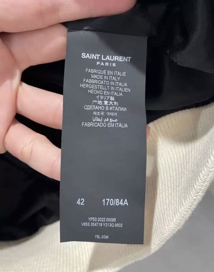 Saint Laurent Paris × Yves Saint Laurent Saint Laruent's latest white patchwork Teddy baseball jacket Size US XS / EU 42 / 0 - 6 Thumbnail