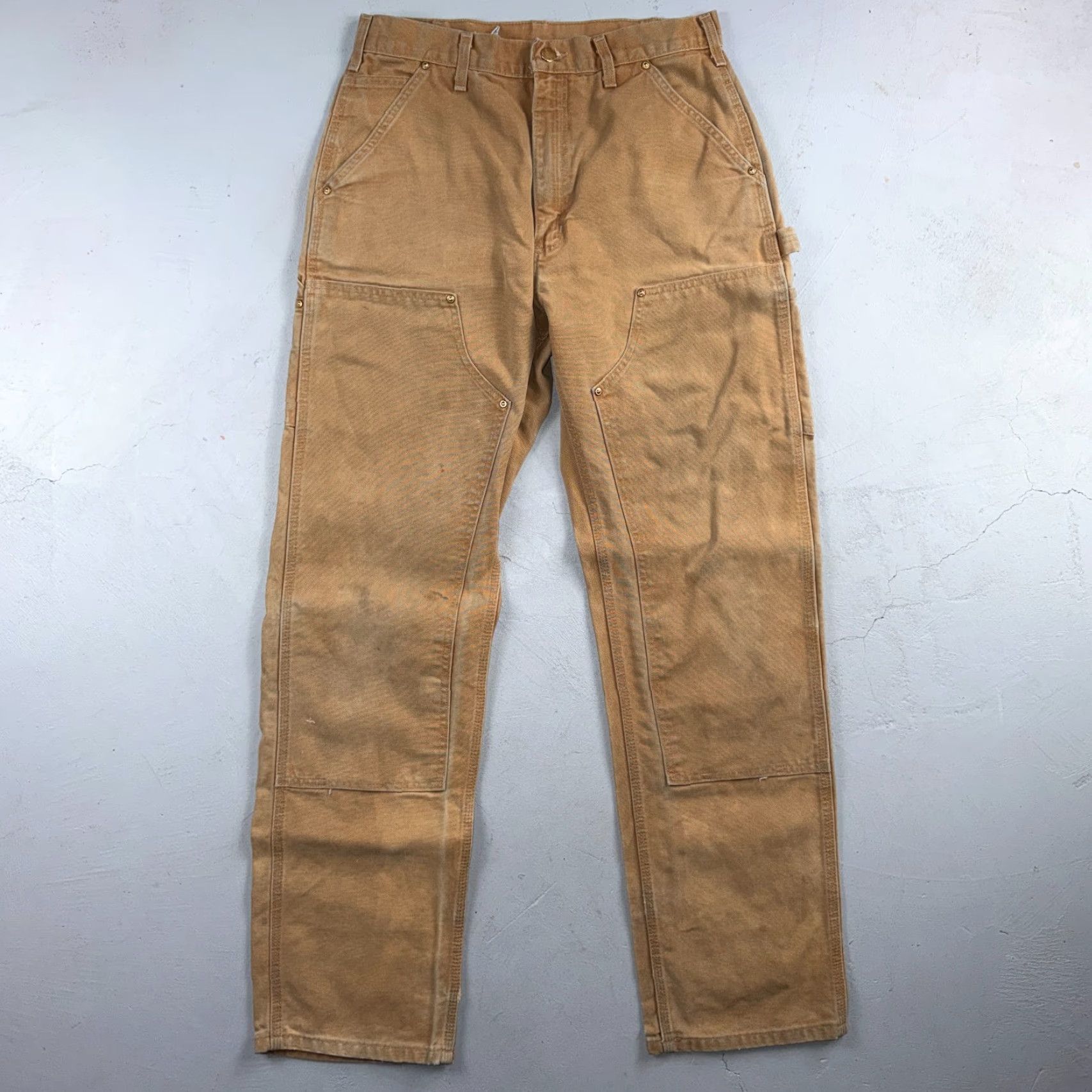 Carhartt VINTAGE Carhartt Pants Carpenter 5-Pocket Brown 32x34 Regular Straight US Banner Theme USA Mens B01 BLK Size US 32 / EU 48 - 2 Thumbnail