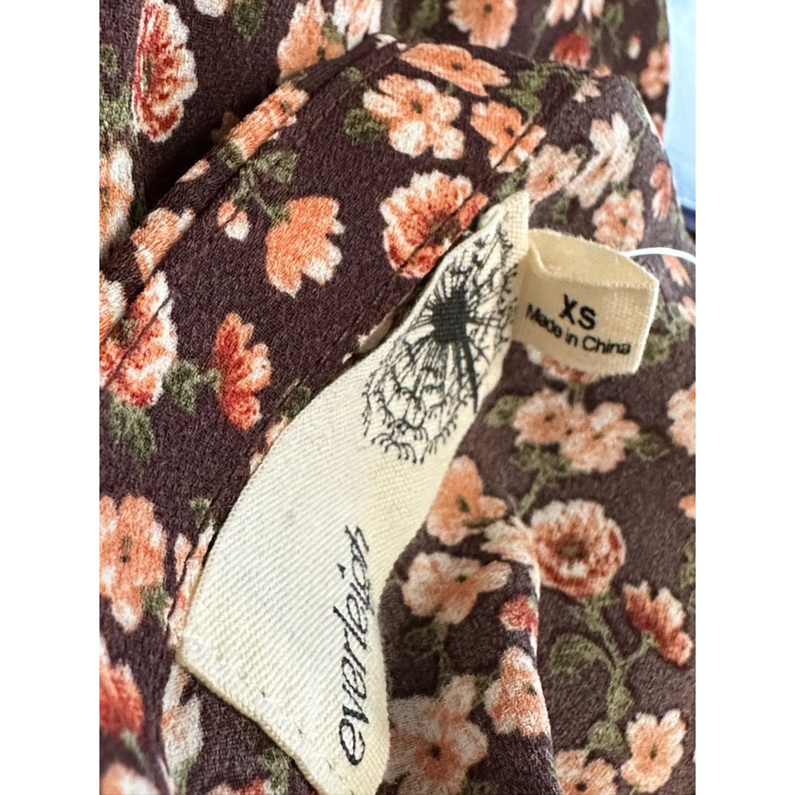 Other Everleigh Tunic Top Back Tie Open Floral Brown W XS NWT Size XS / US 0-2 / IT 36-38 - 9 Thumbnail