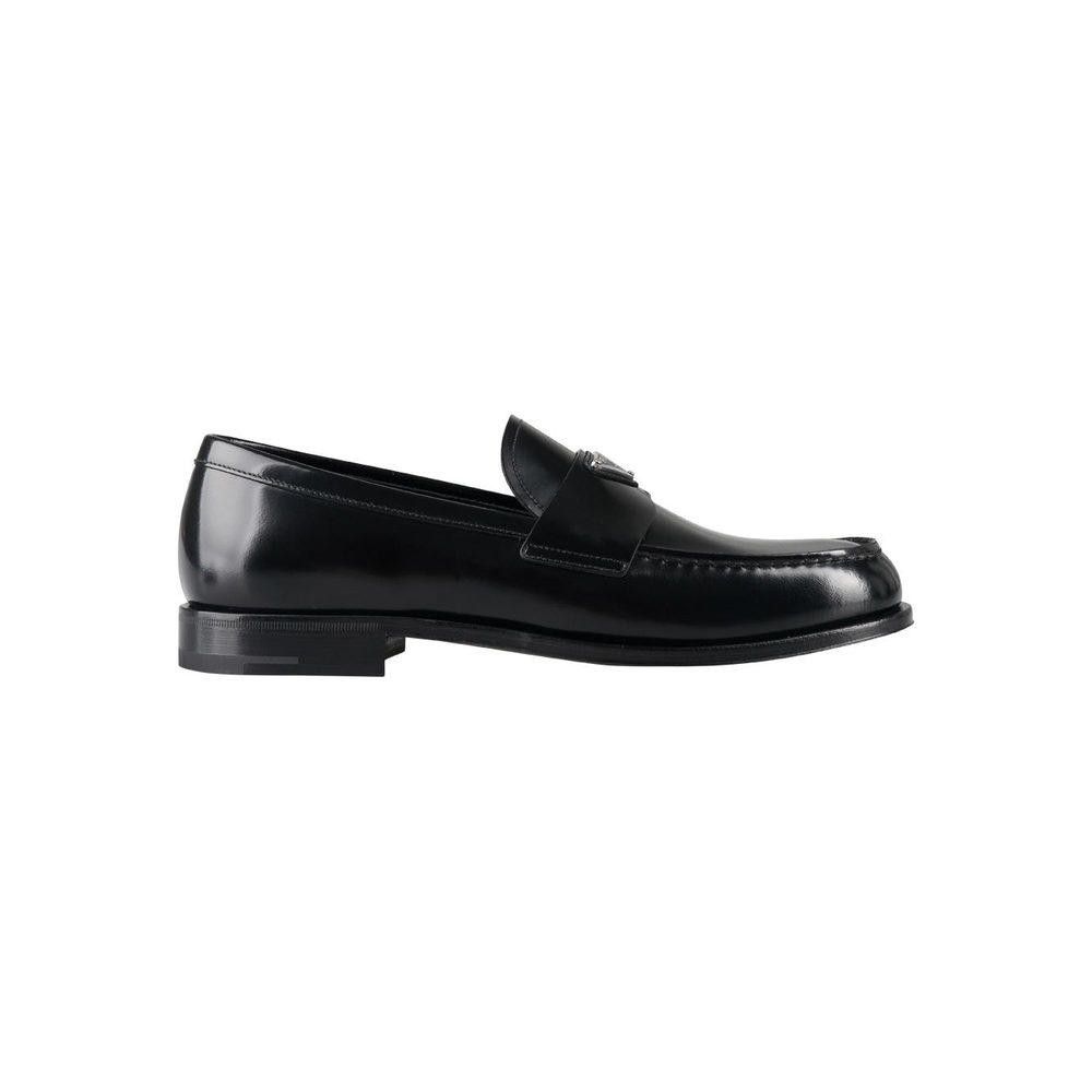 PRADA BLACK LEATHER MEN LOAFERS SIZE