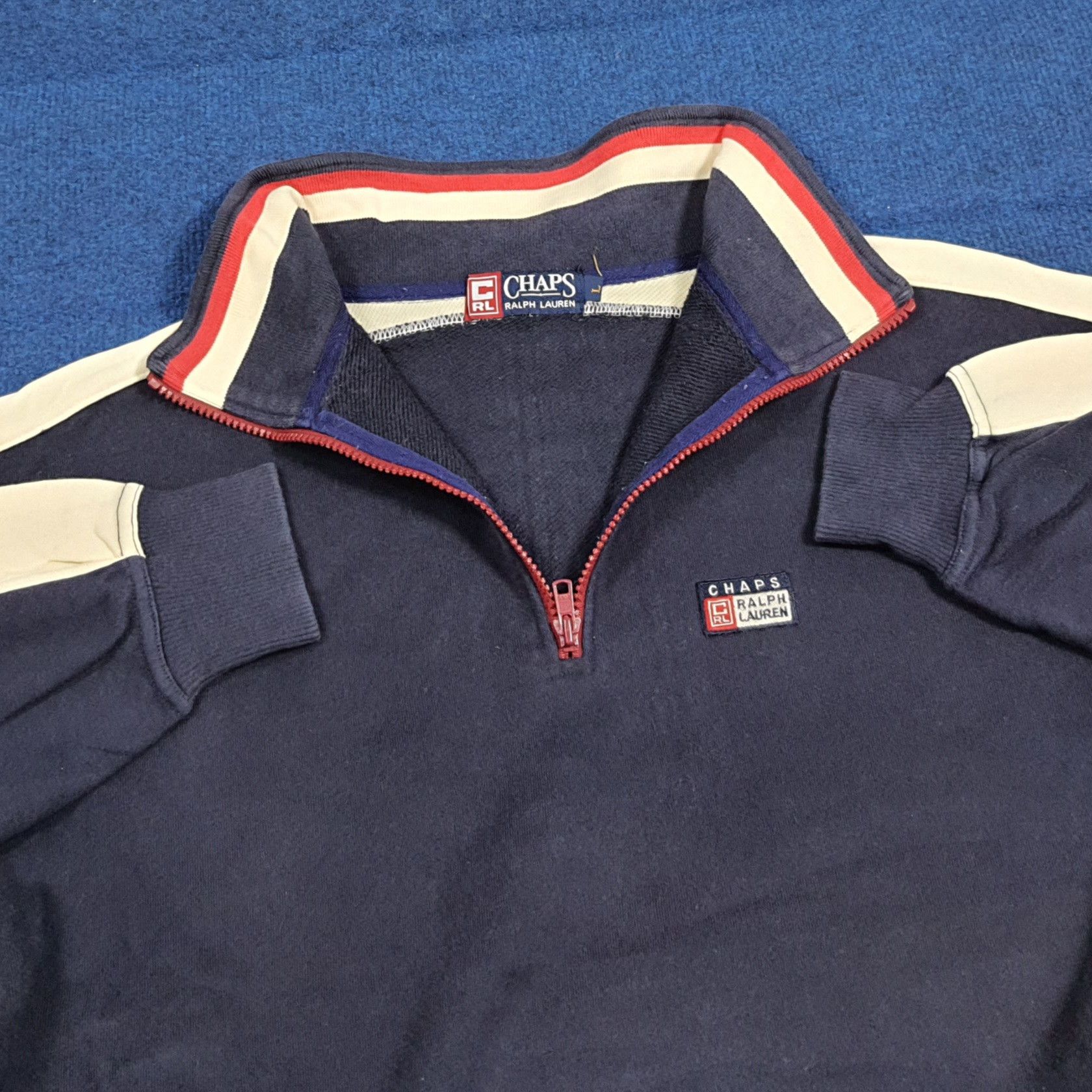 Chaps Ralph Lauren Vintage 90s Chaps Ralph Lauren Quarter Zip Sweatshirt C282N5 Size US L / EU 52-54 / 3 - 5 Thumbnail