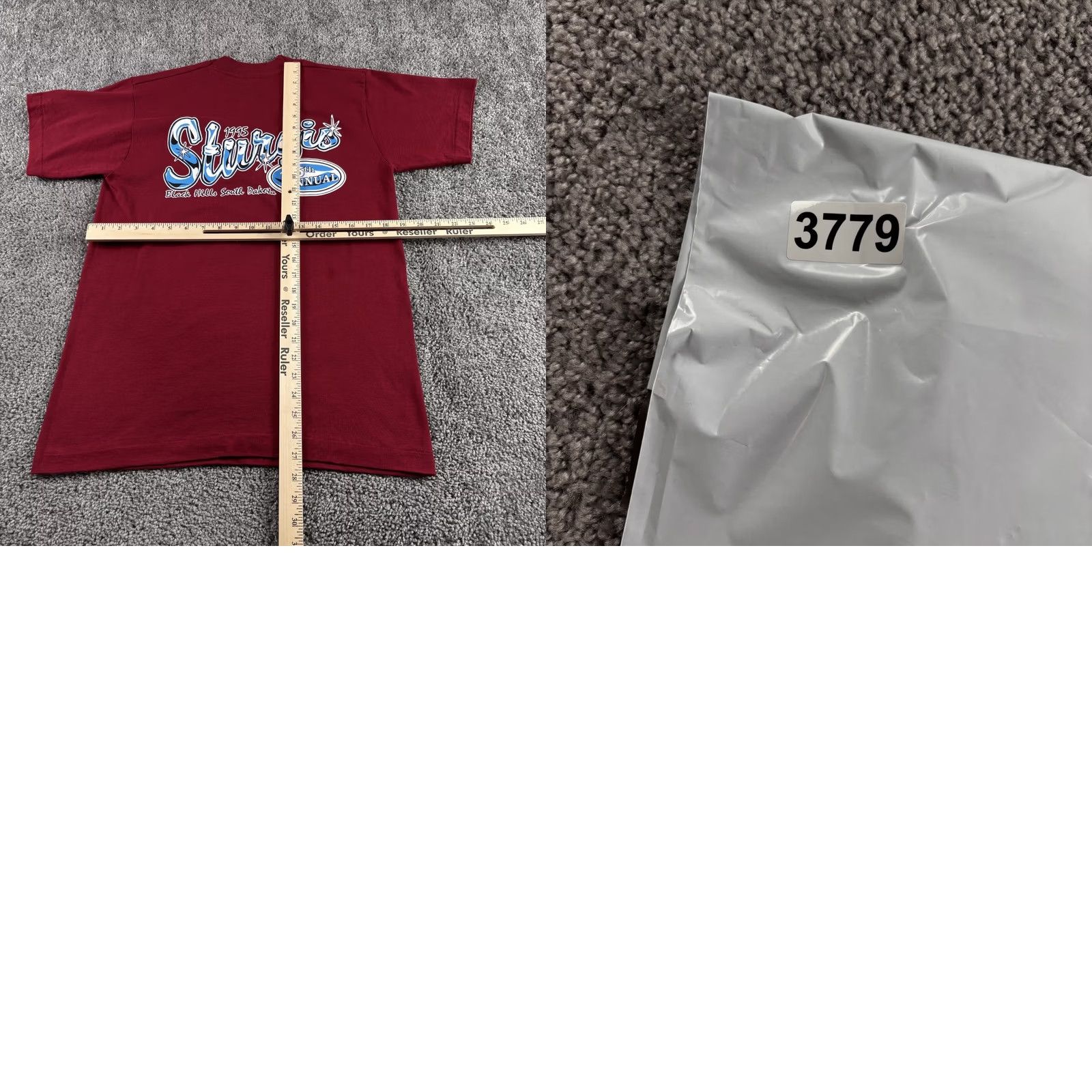 Fruit Of The Loom VINTAGE Fruit of the Loom T-Shirt Mens M Maroon Red 1995 55th Annual Sturgis Motorcycle Rally NOS USA Size US M / EU 48-50 / 2 - 8 Thumbnail