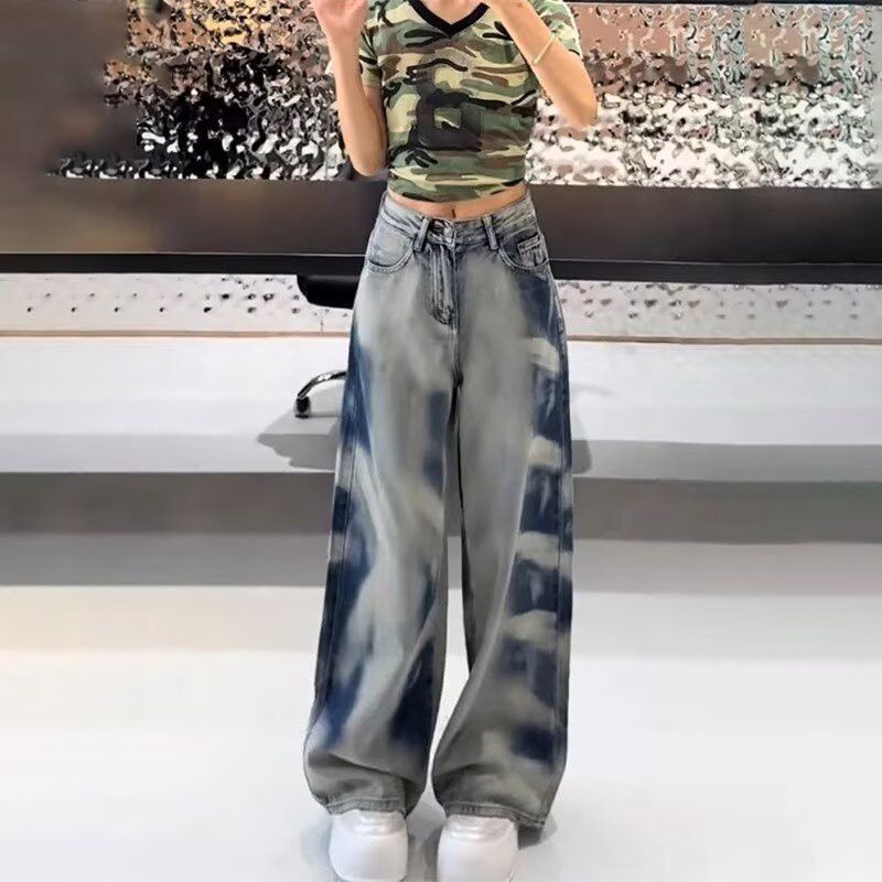 Japanese Brand × Jean Retro straight tube loose tie dye jeans Size US 30 / EU 46 - 1 Thumbnail