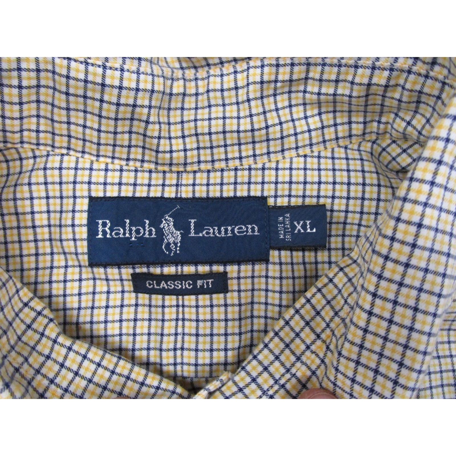 Ralph Lauren Ralph Lauren Classic Fit Long Sleeve Button Up Plaid Shirt Mens XL Yellow Size US XL / EU 56 / 4 - 2 Thumbnail