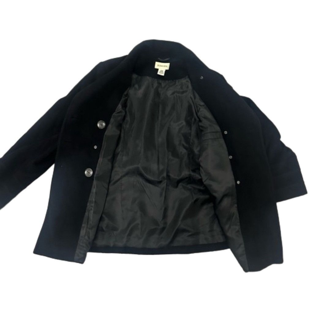 St. Johns Bay × Vintage Classic Black Double Breasted Wool Pea Coat Size L / US 10 / IT 46 - 3 Thumbnail