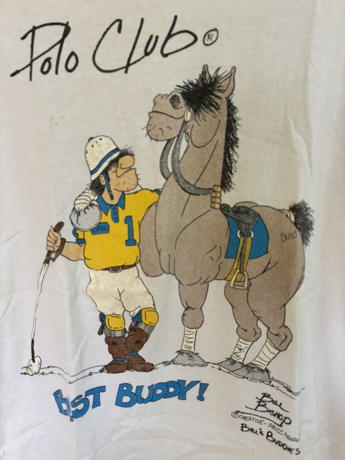 Vintage Vintage 90s Polo Club Best Buddy! t shirt Size US L / EU 52-54 / 3 - 5 Thumbnail