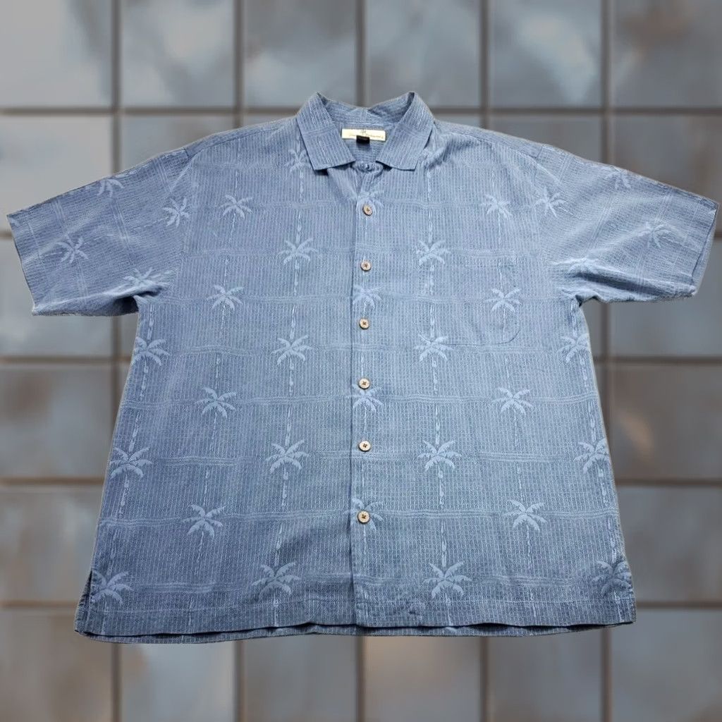 Tommy Bahama Tommy Bahama Button Up Shirt Mens L Silk Hawaiian Floral Palms Tropical Aloha Casual Button-Up Short Sleeve Beach 90s? Size US L / EU 52-54 / 3 - 1 Thumbnail