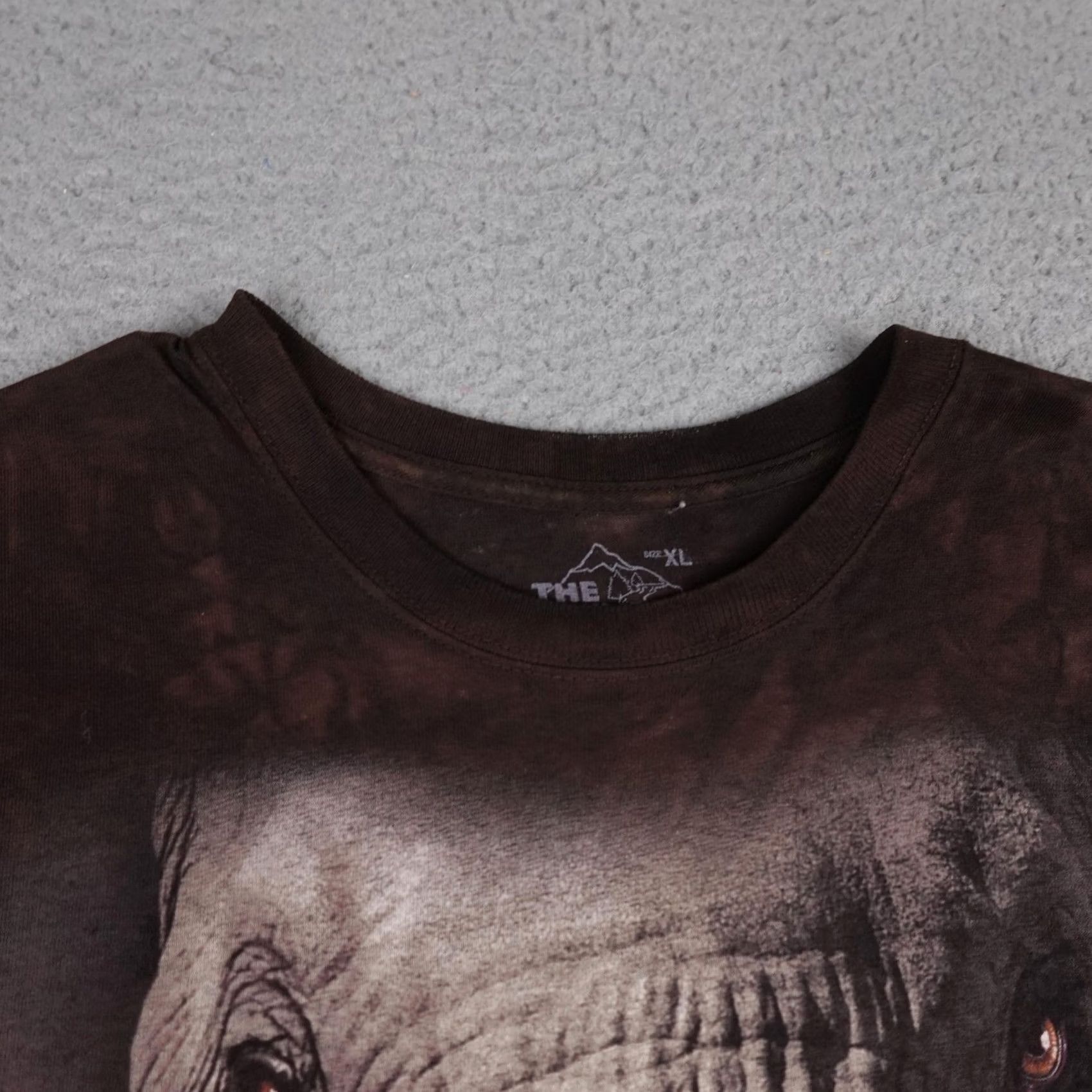 The Mountain The Mountain Mens XL Brown Big Face Elephant Graphic Tee Tie Dye Animal Shirt Size US XL / EU 56 / 4 - 4 Thumbnail