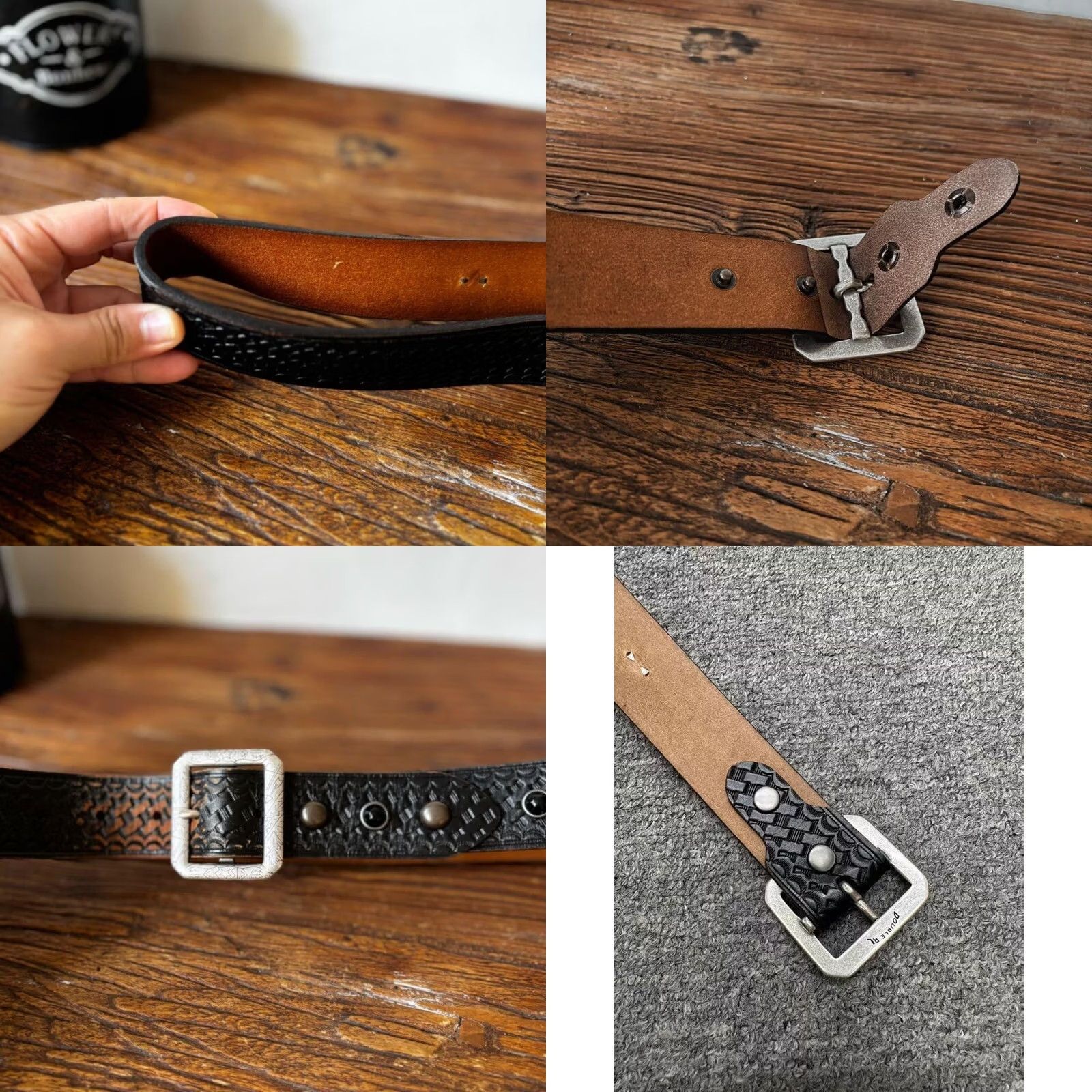 Ralph Lauren RRL Ralph Lauren Belt Leather Black 4cm 114cm 100% authentic Men Casual Used Size ONE SIZE - 8 Thumbnail