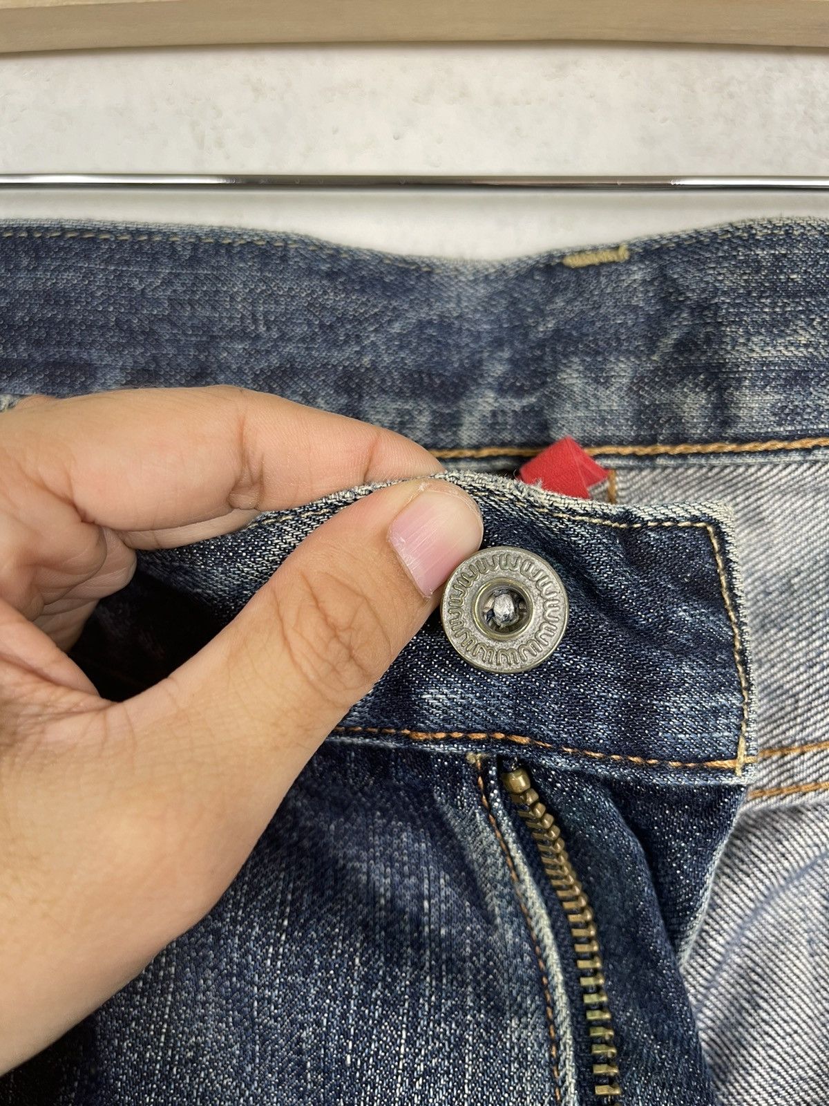 Japanese Brand Uniqlo UJ Distressed Flare Regular Fit Straight Jeans Size US 38 / EU 54 - 10 Thumbnail