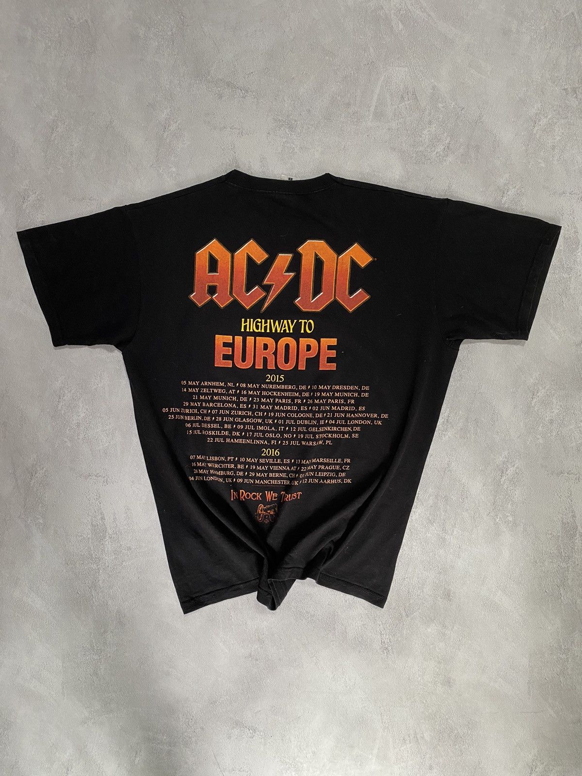 AC/DC 🖤 Tour T Shirt Tee AC/DC Higway To Europe Size US L / EU 52-54 / 3 - 4 Thumbnail