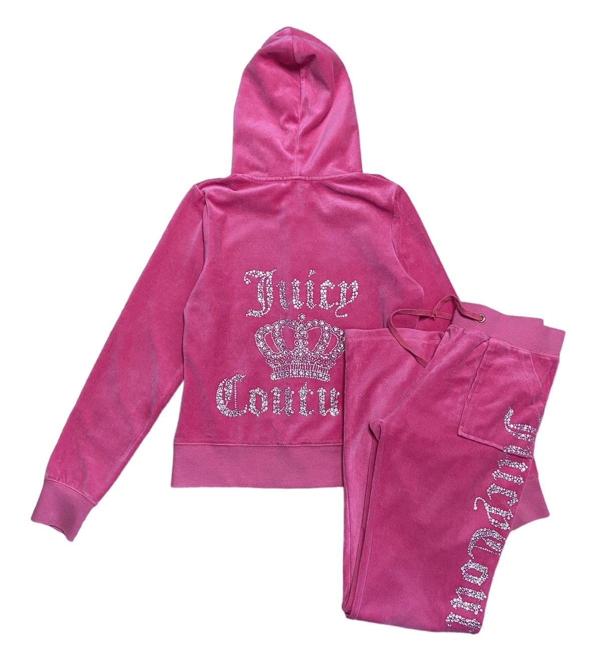 Juicy Couture Vintage Juicy Couture Velour Track Suit Pink Barbie Gems ...