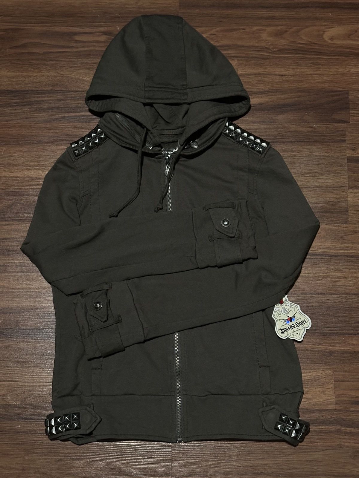 Other 2000s twisted heart studded zip up Size US XS / EU 42 / 0 - 4 Thumbnail