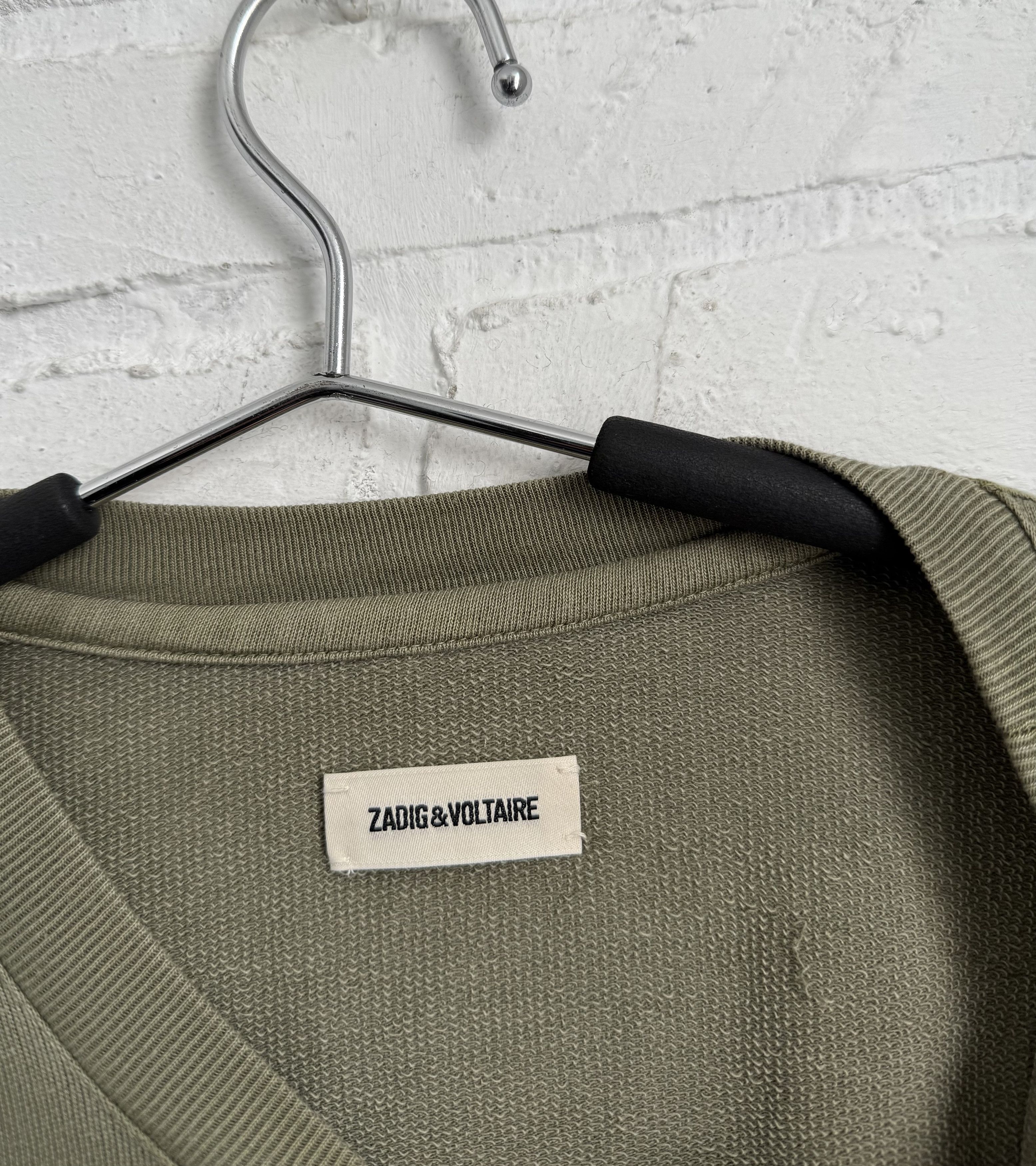 Zadig & Voltaire Zadig&Voltaire Portland Amour army green t-shirt Size XS / US 0-2 / IT 36-38 - 3 Thumbnail