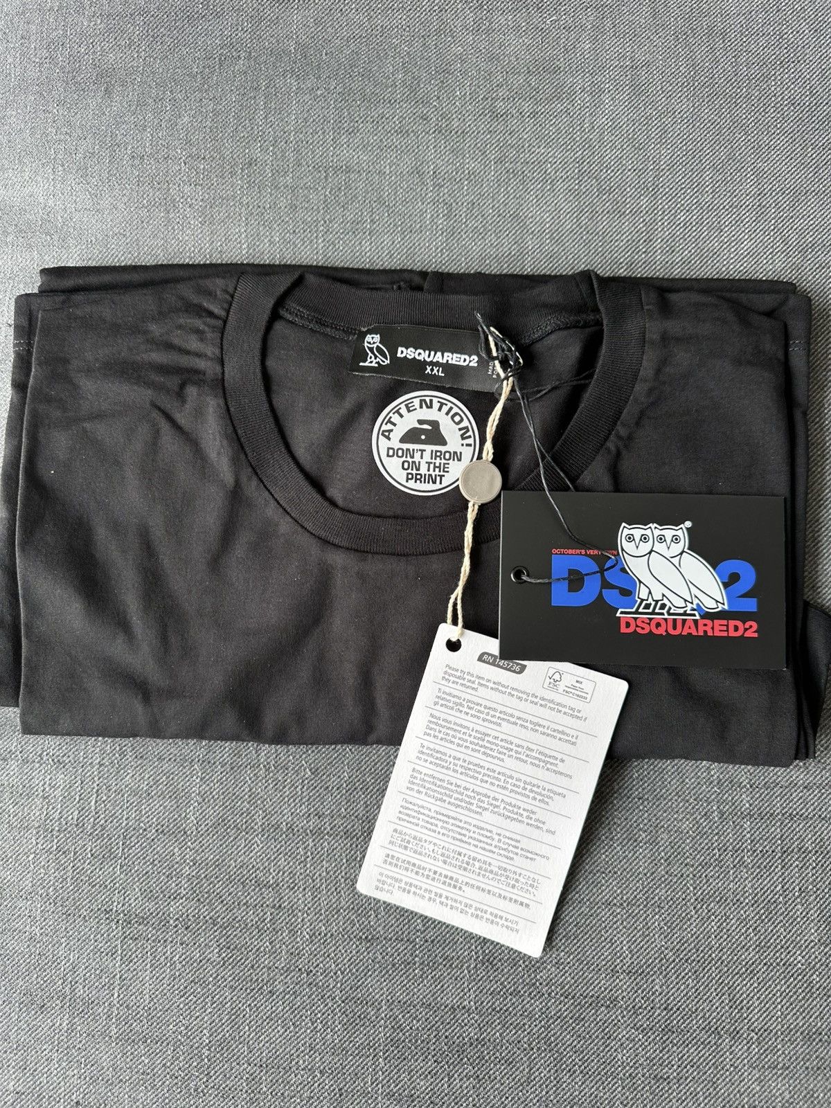 Dsquared2 × October's Very Own OVO x DSQUARE2 black T-shirt XXL Size US XXL / EU 58 / 5 - 3 Thumbnail