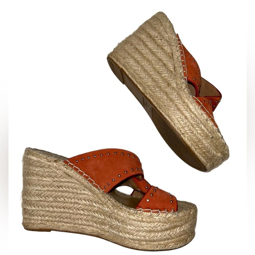 Designer Marc Fisher l Angeline’s Leather Studded Espadrille Wedges 5 Size US 5 / IT 35 - 4 Thumbnail