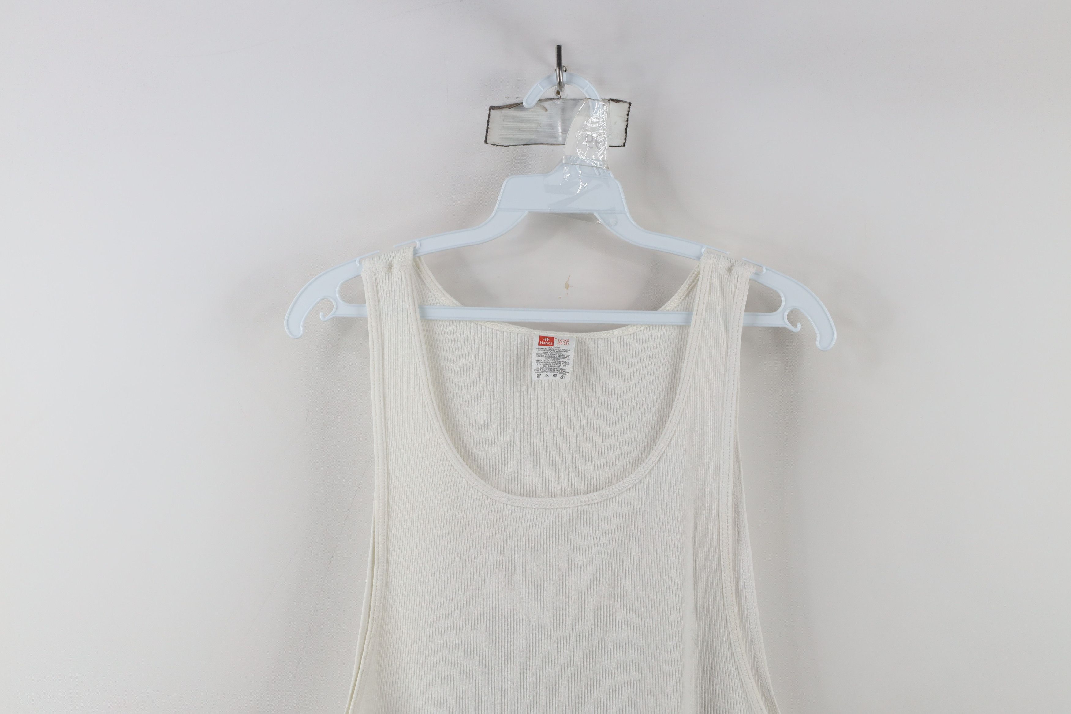 Vintage Vintage 90s Streetwear Wife Beater Tank Top T-Shirt White Size US XXL / EU 58 / 5 - 2 Thumbnail