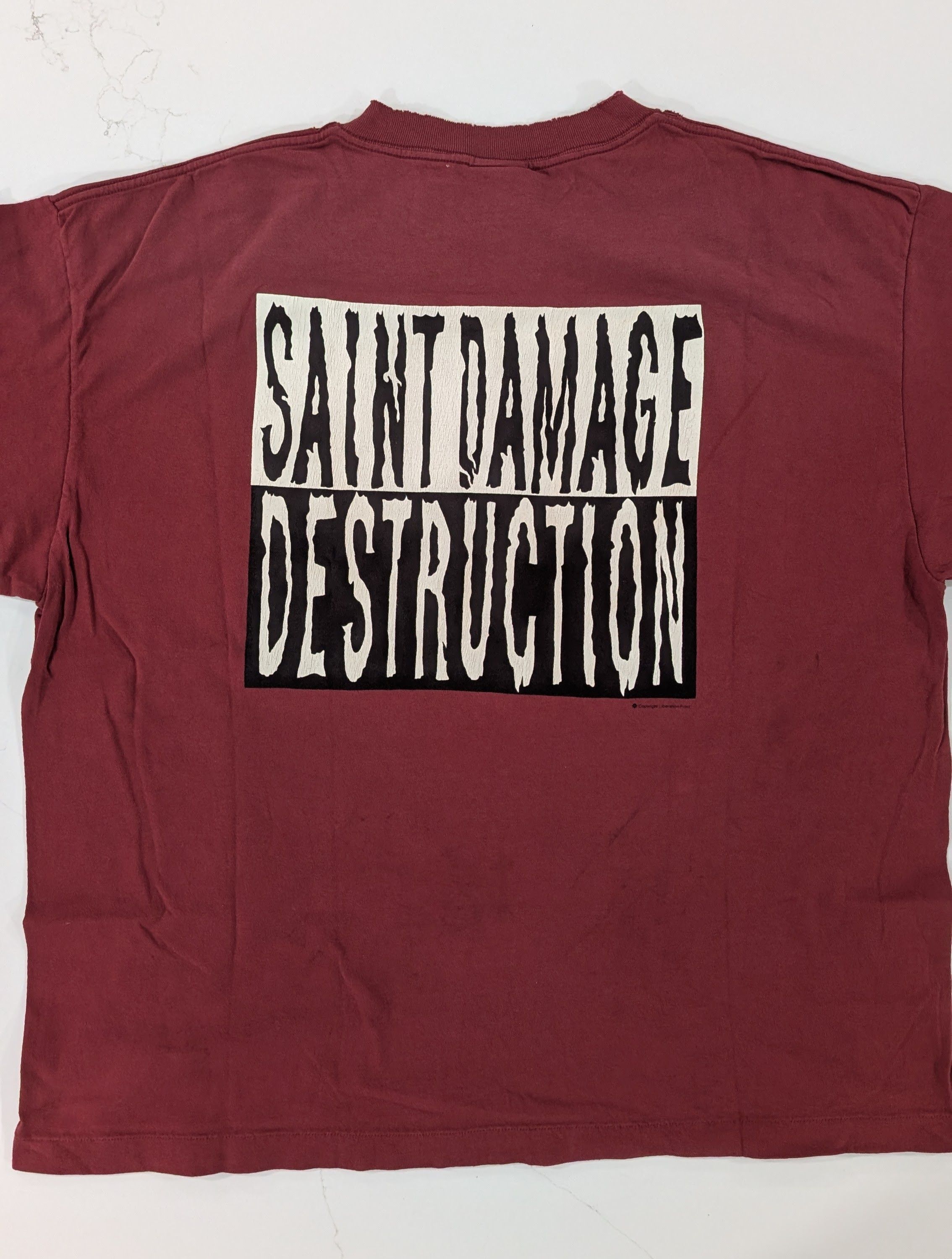 Saint Michael Saint Mxxxxxx Saint Superman Distressed T-Shirt Size 2XL Size US XXL / EU 58 / 5 - 2 Thumbnail