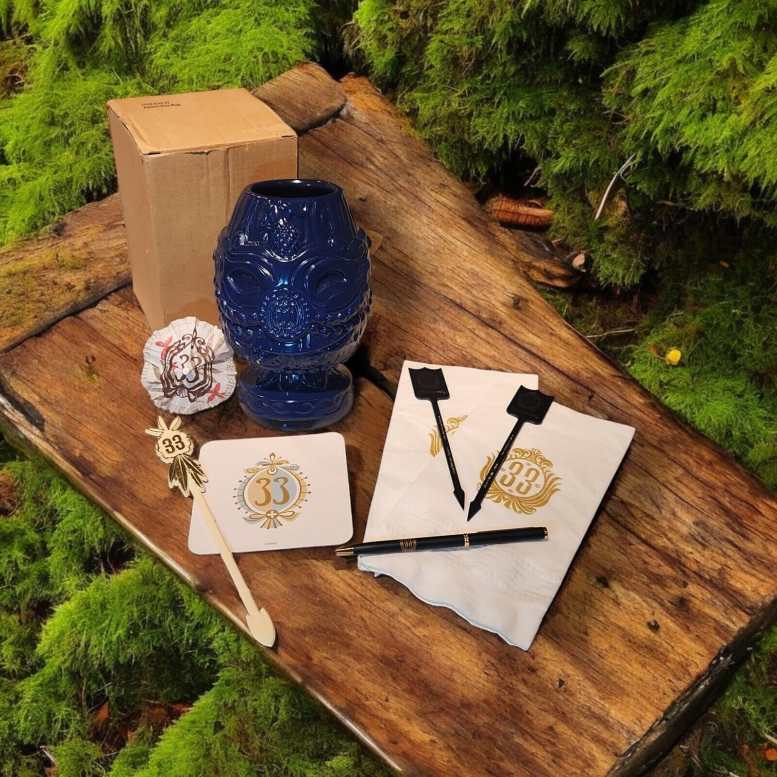 Disney RARE! Disney Club 33 Cobalt Blue Tiki Mug + Club 33 EXTRAS! Size ONE SIZE - 2 Thumbnail