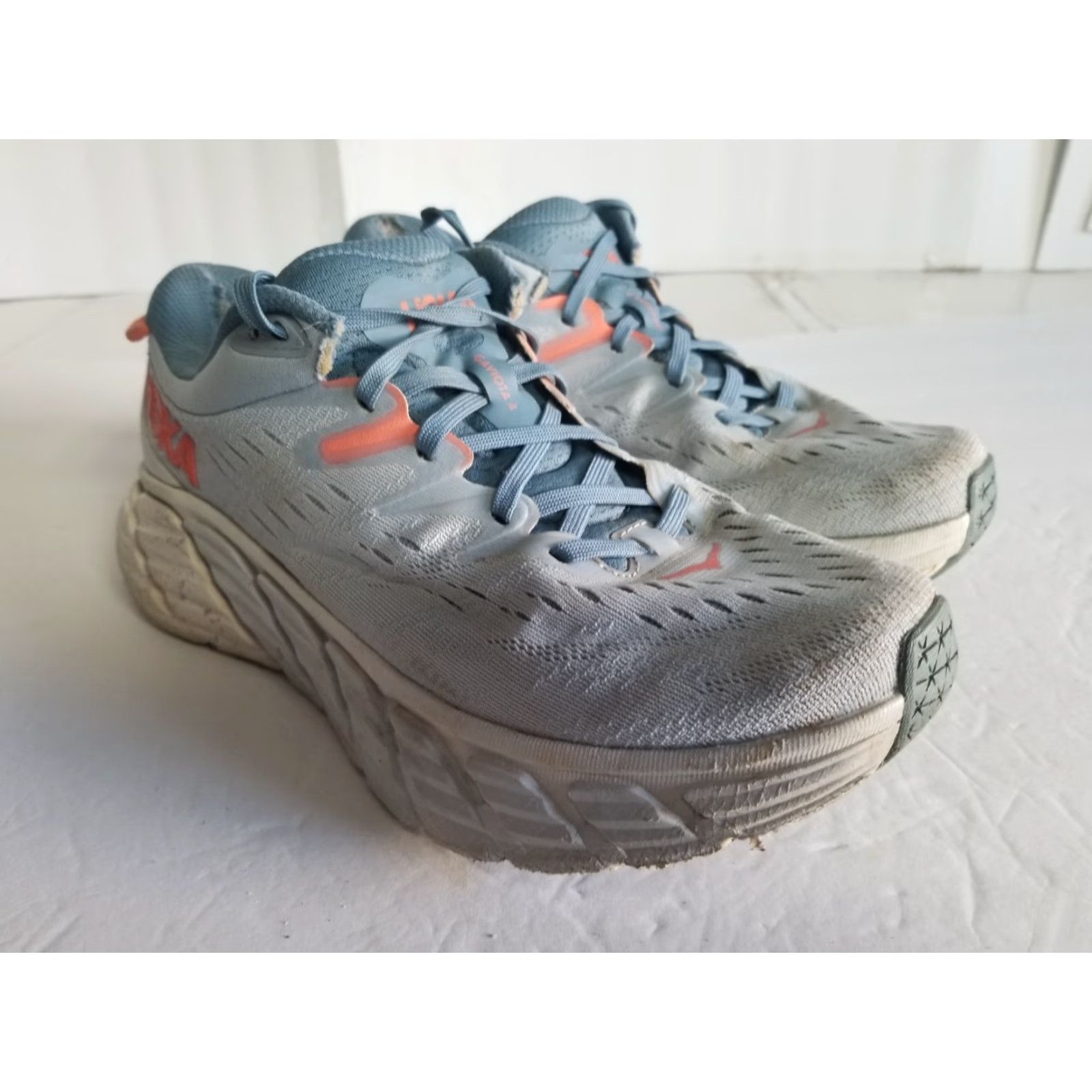 Vintage Hoka One One Gaviota 4 Blue Fog Sneakers Women's 8.5B Size UK 7 INSOLES Not Included Distressed See Pic Size US 7 / IT 37 - 2 Thumbnail