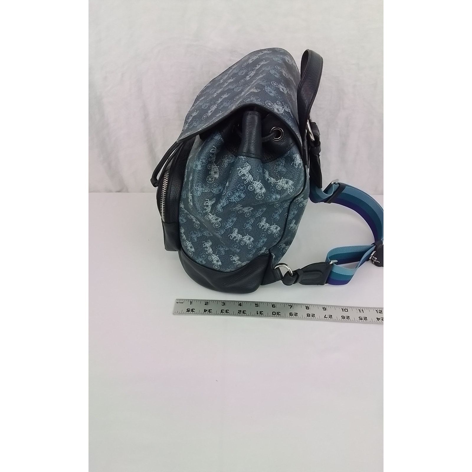 Coach Coach Jes Backpack Horse + Carriage Print Blue Drawstring Size ONE SIZE - 17 Thumbnail