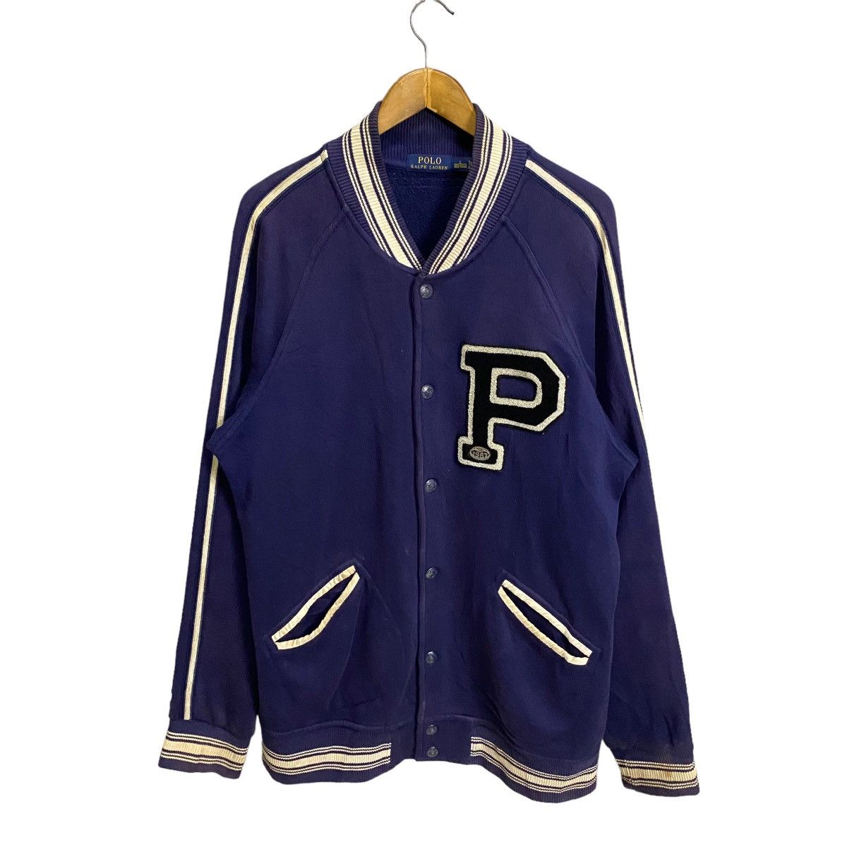 Polo Ralph Lauren × Vintage Polo Ralph Lauren raglan cotton varsity jacket Size US L / EU 52-54 / 3 - 1 Thumbnail