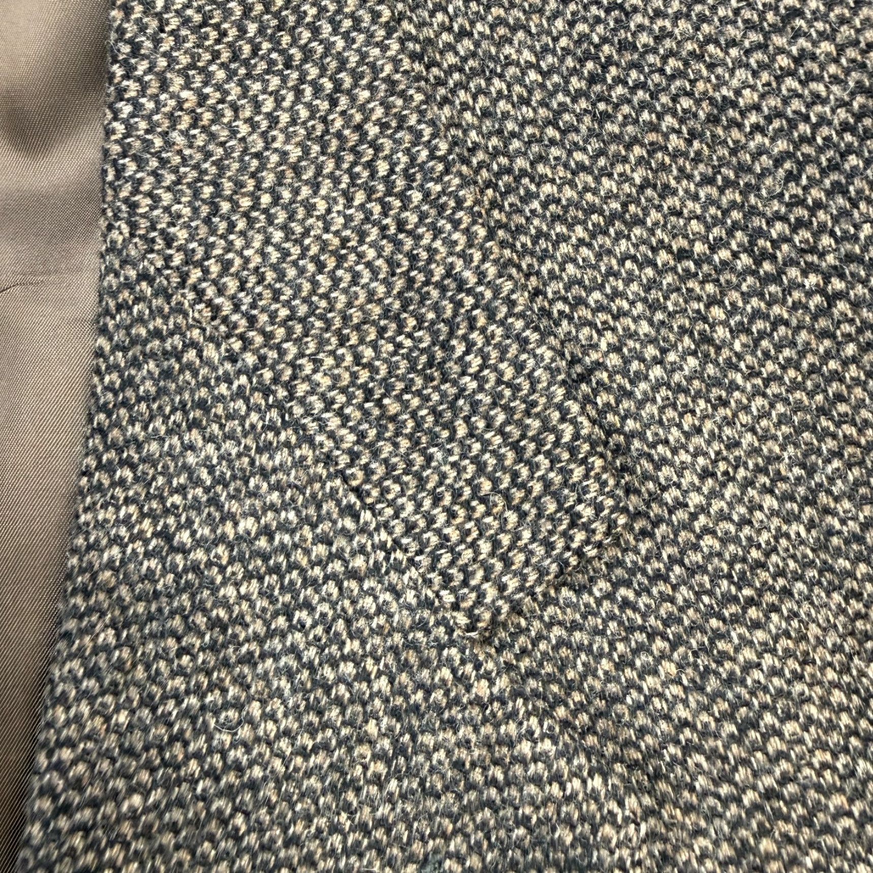 Bill Blass VINTAGE Bill Blass Blazer Jacket Mens 46 Brown Tweed Wool Single-Breasted Notch Lapel Geometric 2-Button 4-Button Sleeve USA Mens Size 46R - 3 Thumbnail