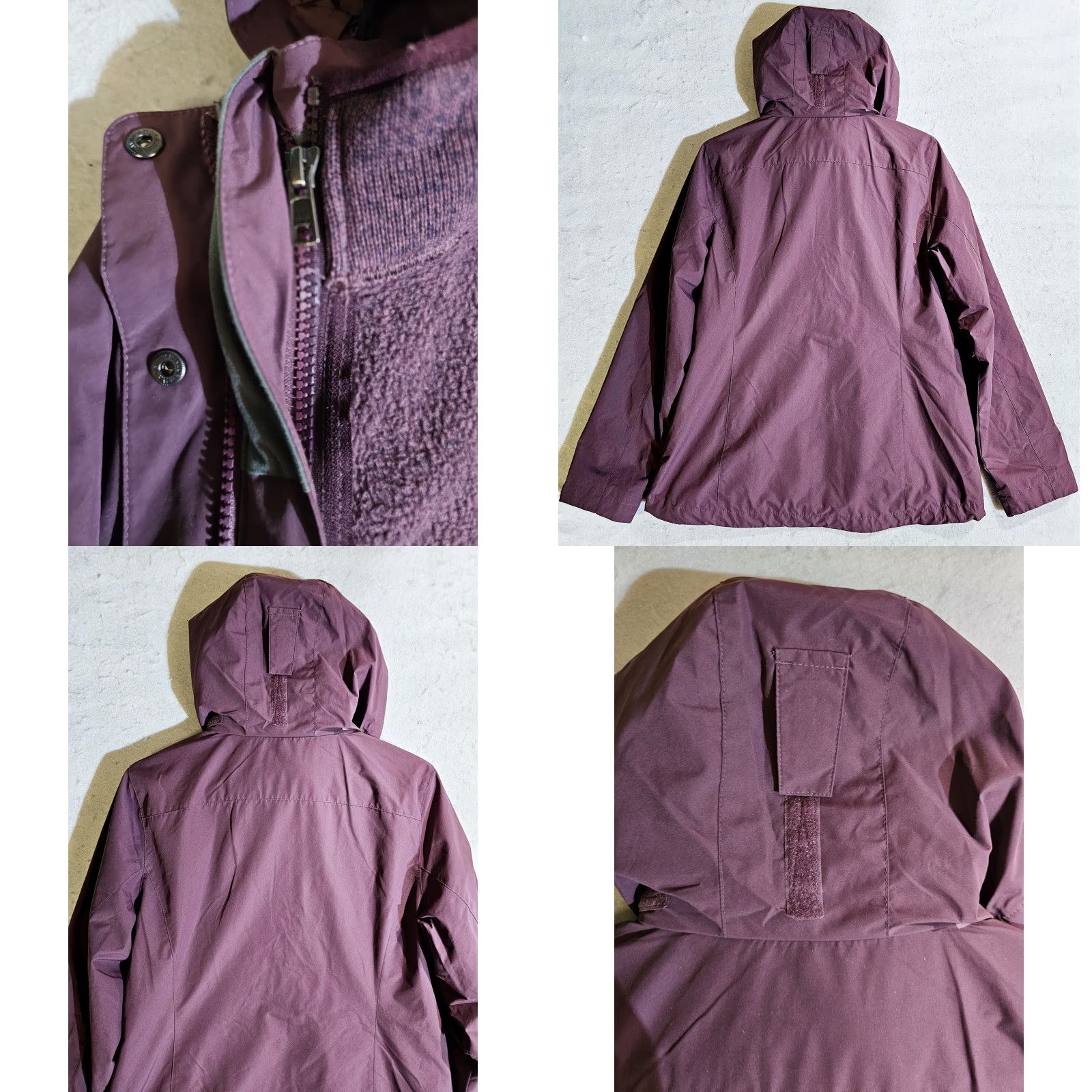 Vintage VINTAGE L.L. Bean Nylon 3 in 1 Hooded Jacket Zip-out Fleece Liner Womens Small Plum Reg Jacket Size S / US 4 / IT 40 - 8 Thumbnail