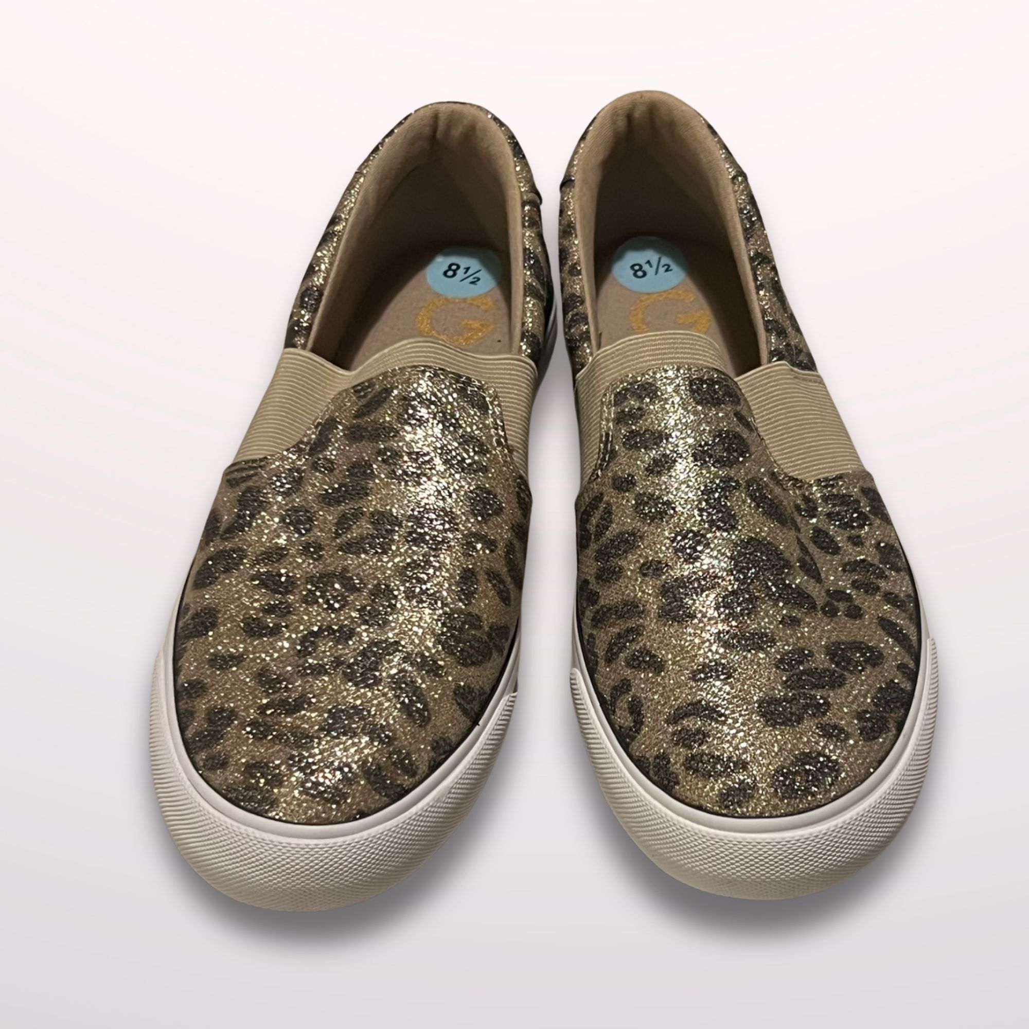 Guess Guess Womens Tan & Gold Leopard Print Slip-On Trainers Size Size US 8.5 / IT 38.5 - 3 Thumbnail