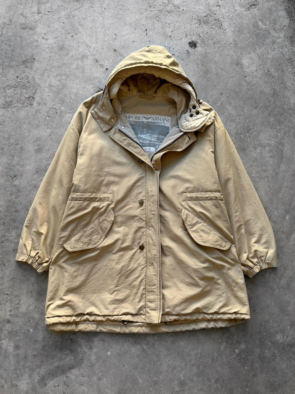 Emporio Armani 90s Jumbo Ballistic Hooded Parka Size US XL / EU 56 / 4 - 2 Thumbnail