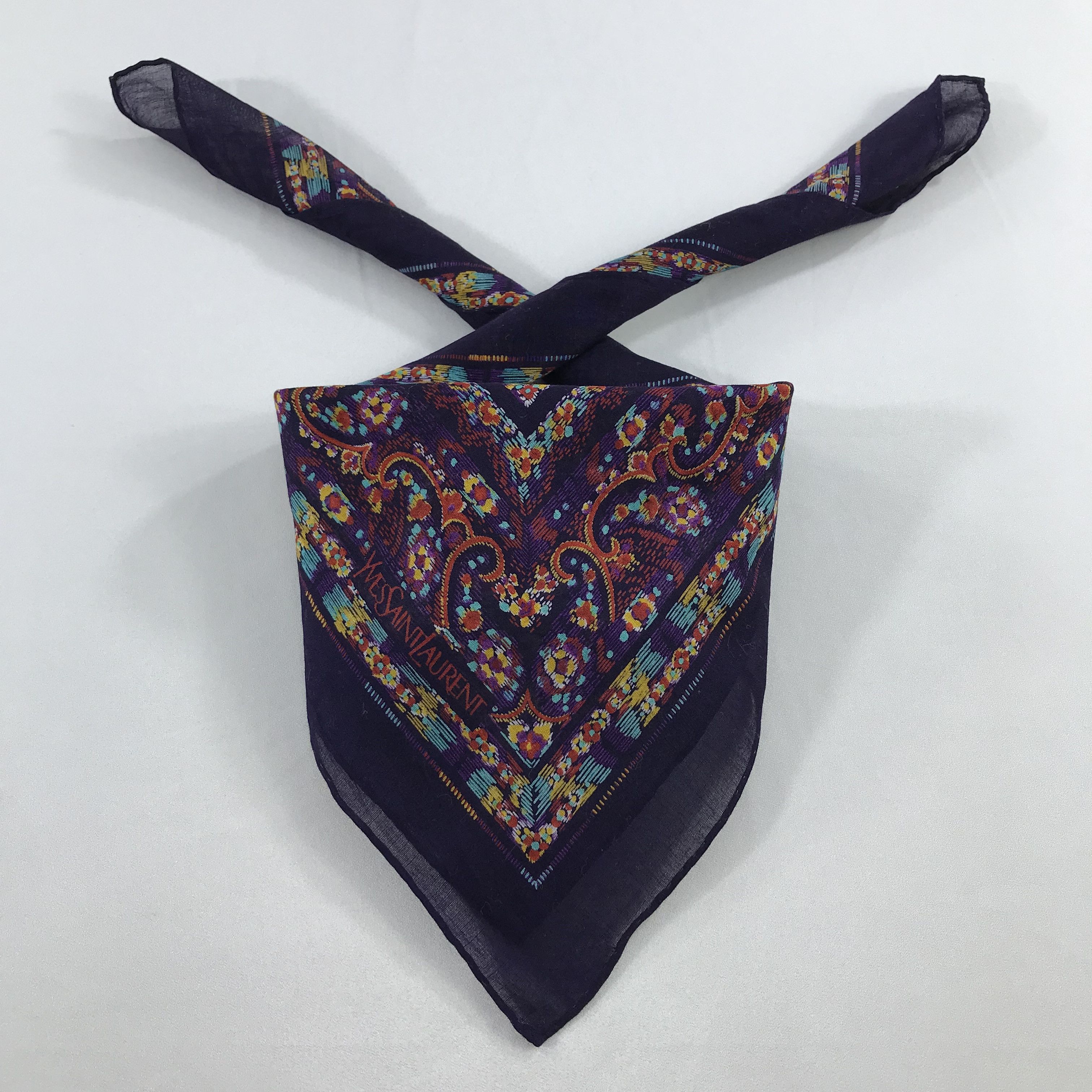 Vintage × Yves Saint Laurent Yves Saint Laurent Bandana /Handkerchief/Neckerchief -S2377 Size ONE SIZE - 3 Thumbnail
