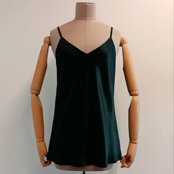 Lafayette 148 LAFAYETTE148 NEW YORK Silk Green Charmeuse Bias Tank- (MDS) Size S / US 4 / IT 40 - 1 Thumbnail