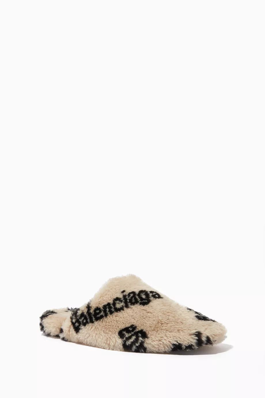 Balenciaga o1in1g0824 Teddy Mule Allover Logo in Beige/Black Size US 9 / IT 39 - 3 Thumbnail