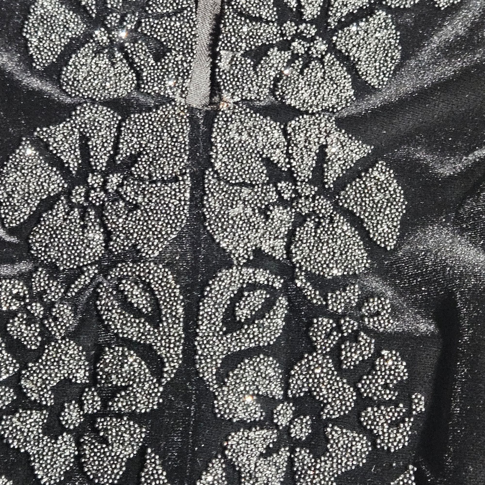 Other J.R. Nites Women Beaded Evening Top Black 12P Velvet Mesh Ho Size XL / US 12-14 / IT 48-50 - 5 Thumbnail