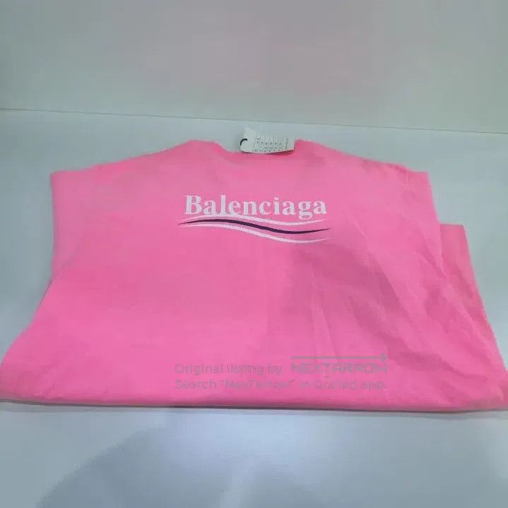 Balenciaga Balenciaga Logo Print Pink Cotton T. Size US S / EU 44-46 / 1 - 7 Thumbnail
