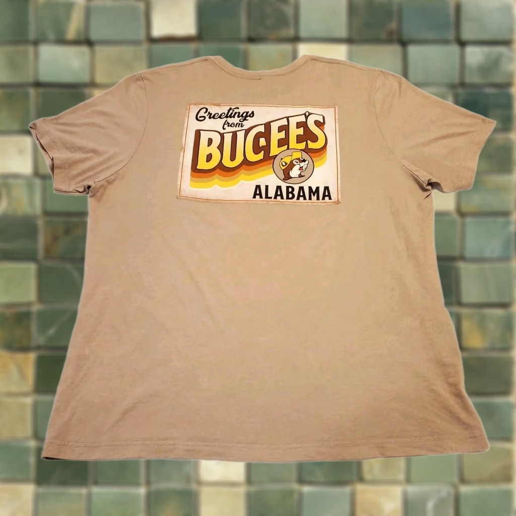 Logo 7 Buccee's Shirt Mens 2XL Tan Alabama Logo Southern Truck Stop T Size US XXL / EU 58 / 5 - 1 Thumbnail