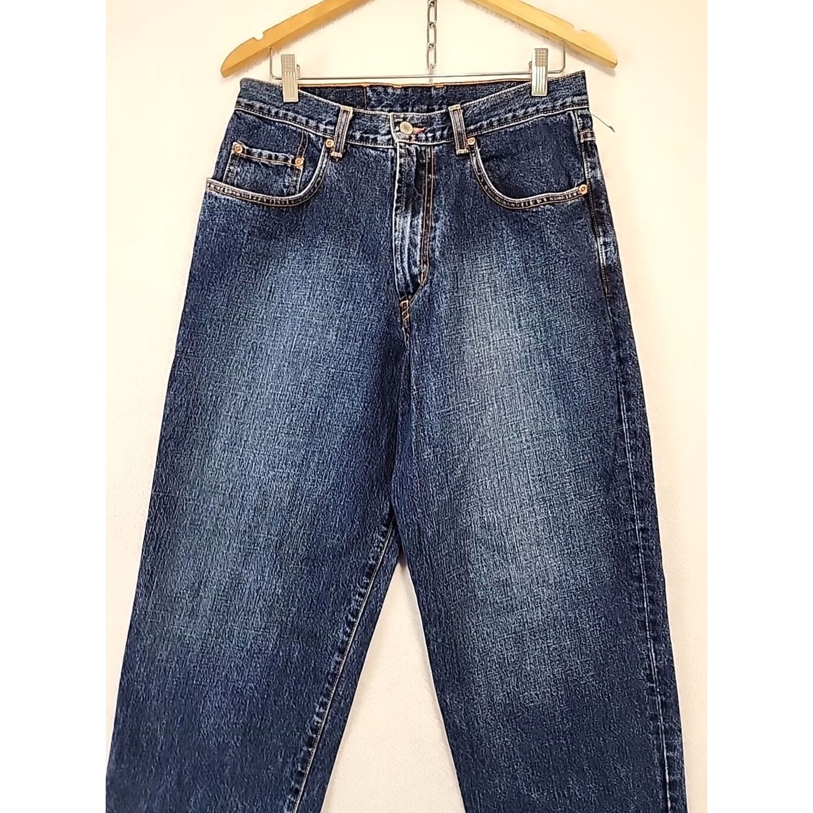 Lucky Brand VINTAGE Lucky Brand Jeans Men 33 Relaxed Straight Blue Denim 5-Pocket USA Y2K Logo Size US 33 - 2 Thumbnail