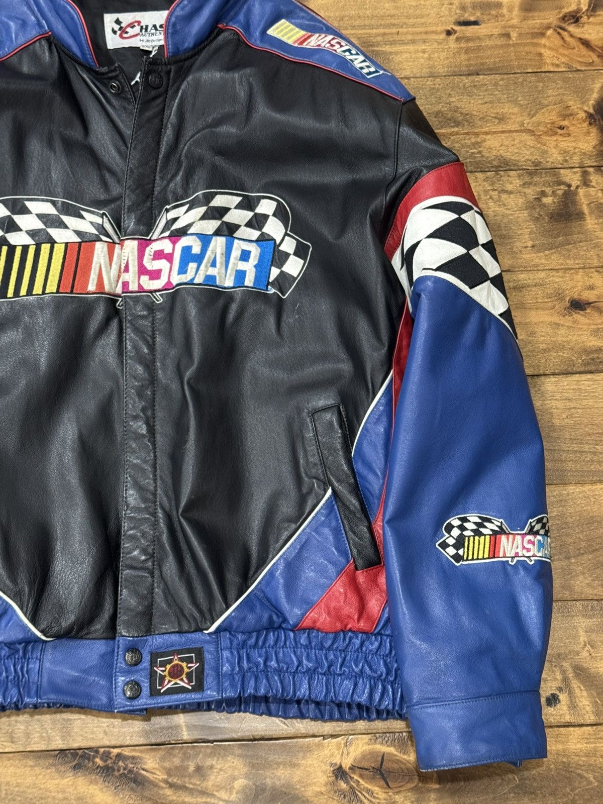 Chase Authentics Chase Authentics NASCAR Leather Jacket Embroidered Logo 1999 Size US XL / EU 56 / 4 - 7 Thumbnail