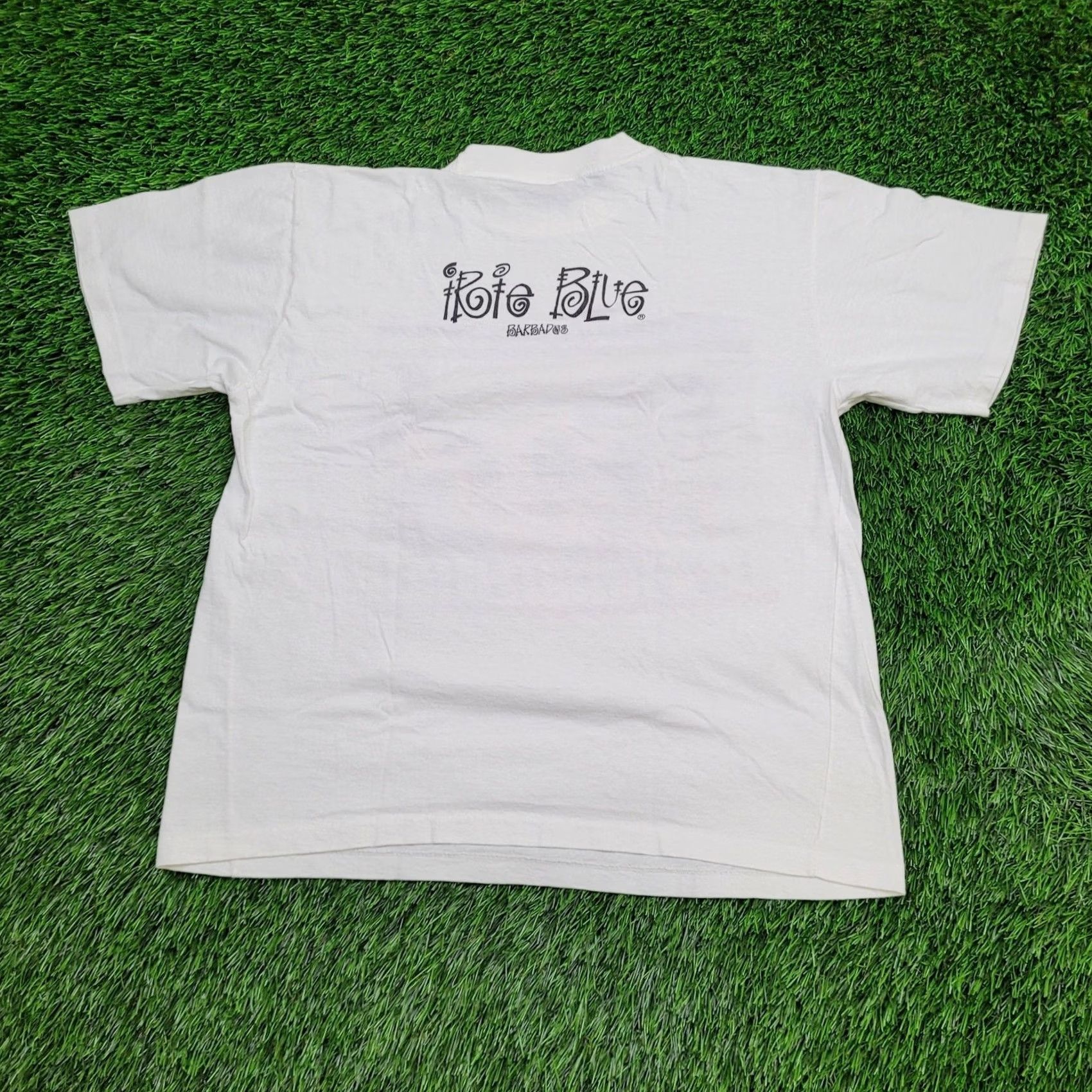 Vintage Irie Blue Vintage 90s Barbados Shirt Women Large White Graphic Size L / US 10 / IT 46 - 2 Thumbnail
