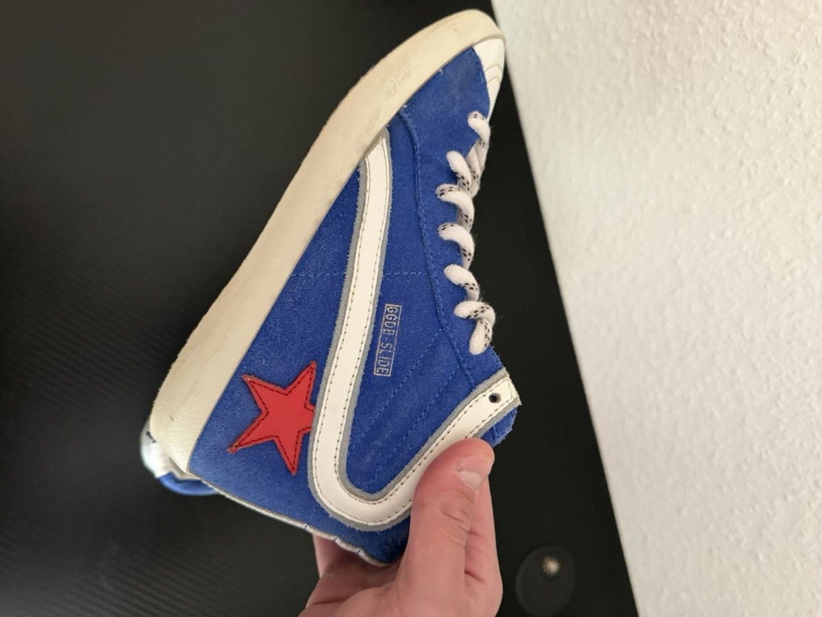 Golden Goose Golden Goose Slide High Top Sneakers Blue/White Red Star Size US 4 / IT 34 - 3 Thumbnail