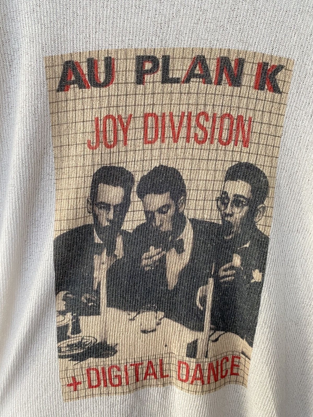 Vintage Vintage Joy Division “Au Plan K” + Digital Dance Brussels 1980 Concert Graphic White Waffle Knit Thermal Long Sleeve Tees Size US M / EU 48-50 / 2 - 2 Thumbnail